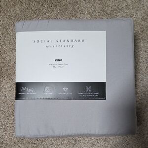 Social Standard King Size Sheet Set Light Gray